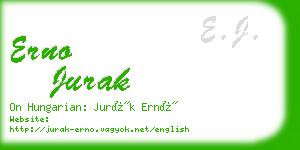 erno jurak business card